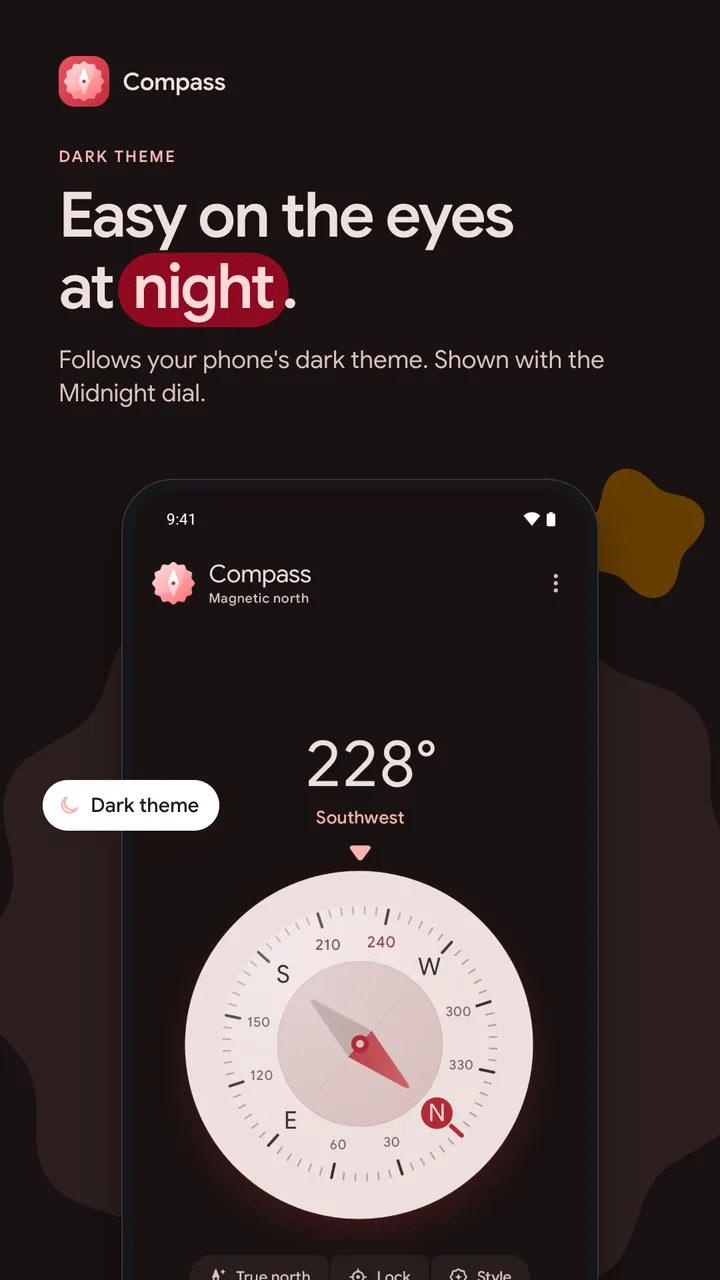 Easy on the eyes at night: the dark theme with the Midnight dial