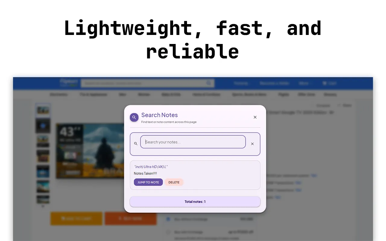 Search your notes on any page