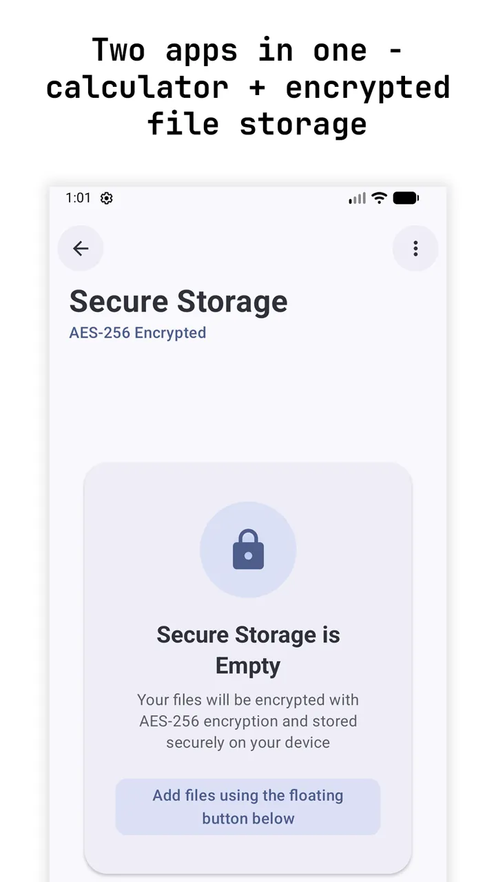 A calculator and an encrypted file store in one