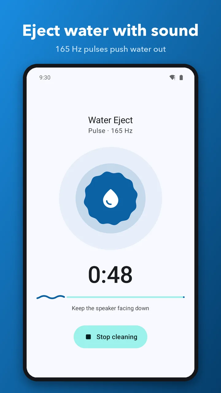 Eject water with a 165 Hz tone