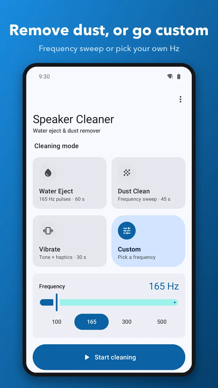 Remove dust, or pick your own frequency