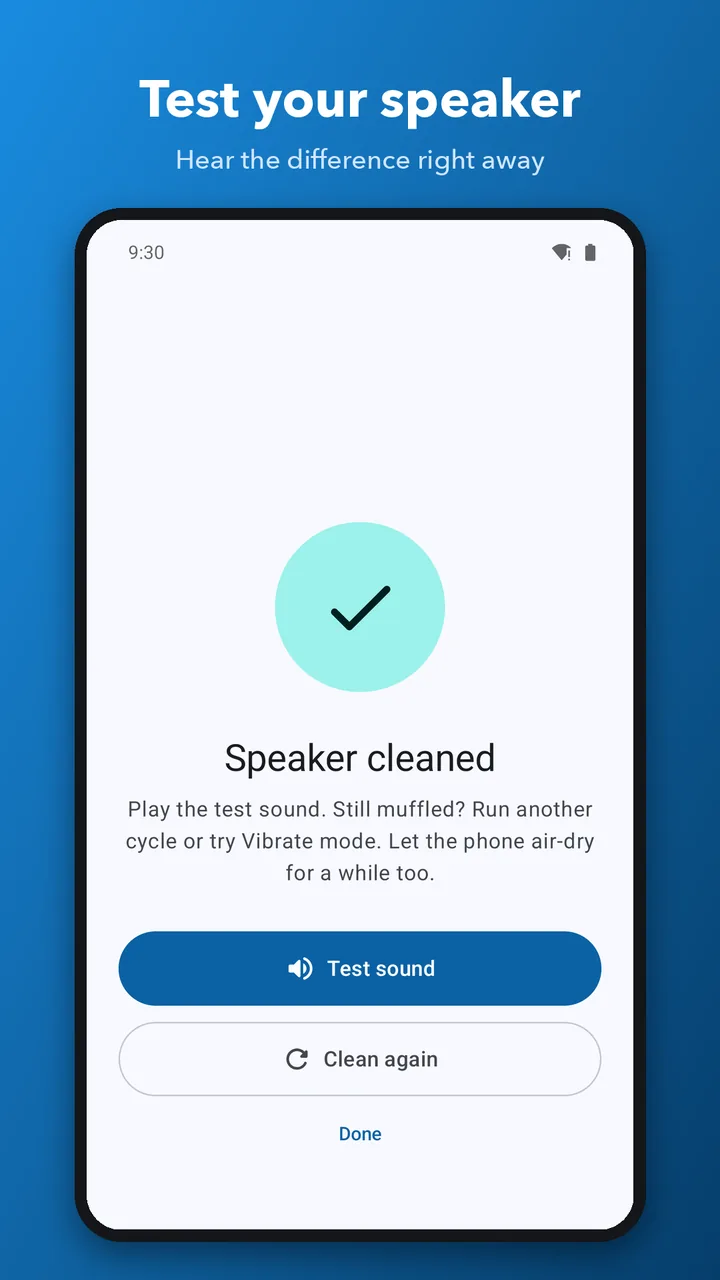 Test your speaker after cleaning